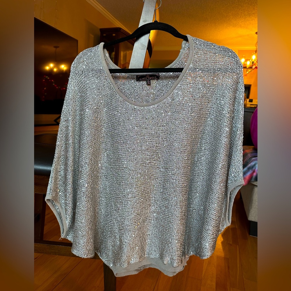 Almost famous glamorous, flowing Silver sequence, Top